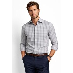 slim fit dress slacks Hugo Boss Men's Structured Performance-stretch Slim-Fit Shirt main image 0